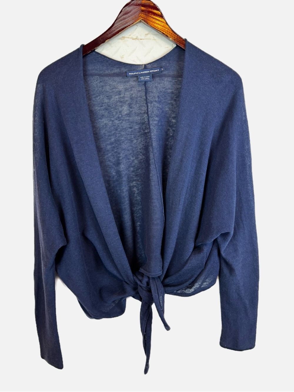 Ralph Lauren Sport | Navy Tie Front Cardigan, S